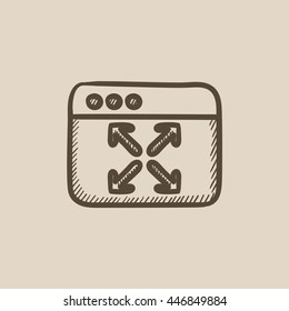 Icono de esbozo vectorial de pantalla completa aislado en el fondo. Icono de pantalla completa dibujado a mano. Icono de esbozo de pantalla completa para infografía, sitio web o aplicación.