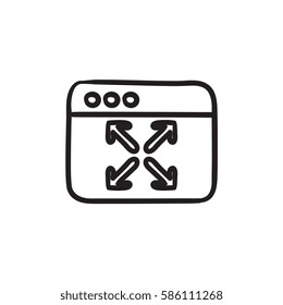Full screen vector sketch icon isolated on background. Hand drawn Full screen icon. Full screen sketch icon for infographic, website or app.