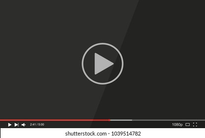 Full screen Video player with button play, vector illustration