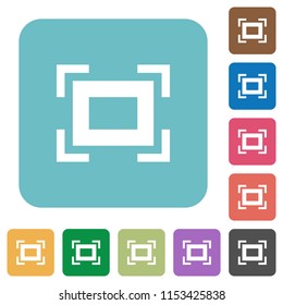 Full screen white flat icons on color rounded square backgrounds