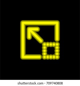 Full screen yellow glowing neon ui ux icon. Glowing sign logo vector