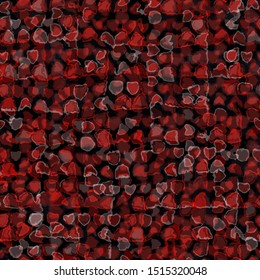 Full Seamless Abstract Broken Hearth Pattern Vector. Endless Watercolor Design Background. 