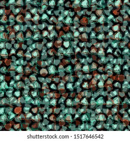 Full Seamless Abstract Broken Hearth Pattern Vector. Endless Watercolor Design Background. 