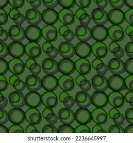 Full seamless abstract circle texture background. Fabric print pattern vector for decoration. Green design for textile. Grunge model for fashion and home design.