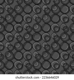 Full seamless abstract circle texture background. Fabric print pattern vector for decoration. Gray design for textile. Grunge model for fashion and home design.