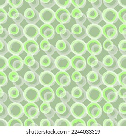 Full seamless abstract circle texture background. Fabric print pattern vector for decoration. Light green design for textile. Grunge model for fashion and home design.