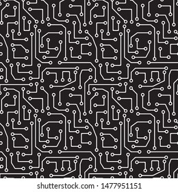 Full seamless abstract geometric line and circle pattern vector for decor and textile. Black and white design for textile fabric printing and wallpaper. Design for fashion and home design.