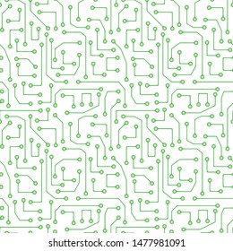 Full seamless abstract geometric line and circle pattern vector for decor and textile. Green and white design for textile fabric printing and wallpaper. Design for fashion and home design.
