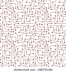Full seamless abstract geometric line and circle pattern vector for decor and textile. Red and white design for textile fabric printing and wallpaper. Design for fashion and home design.