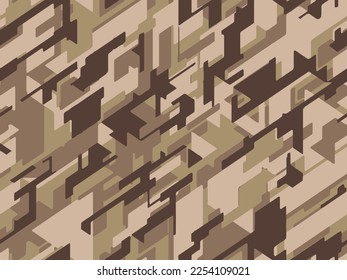 Full seamless abstract geometric print. Camouflage pattern texture. Vector for Jacket Pants Shirt and Shorts. Army textile fabric. Military camo design.