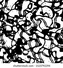 Full seamless abstract monochrome pattern vector for decoration. Texture design for textile fabric printing and wallpaper. Grunge model for fashion and home design.