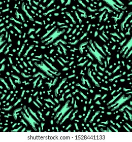 Full seamless abstract monochrome pattern vector for decoration. Green texture design for textile fabric printing and wallpaper. Grunge model for fashion and home design.