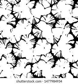 Full Seamless abstract pattern for fabric printing. Black and white design suitable for printing on women's dress. Endless pattern for evening dress fabric.