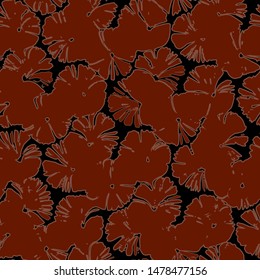 Full Seamless abstract pattern for fabric printing. Red and black design suitable for printing on women's dress. Endless pattern for evening dress fabric.