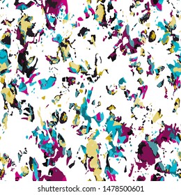 Full Seamless abstract pattern for fabric printing. Summer colors design suitable for printing on women's dress. Endless pattern for summer evening dress fabric.