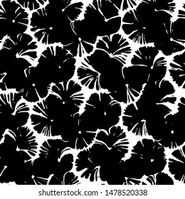 Full Seamless abstract pattern for fabric printing. Black and white design suitable for printing on women's dress. Endless pattern for evening dress fabric.
