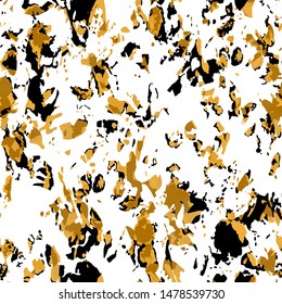 Full Seamless abstract pattern for fabric printing. Gold white colored design suitable for printing on women's dress. Endless pattern for evening dress fabric.