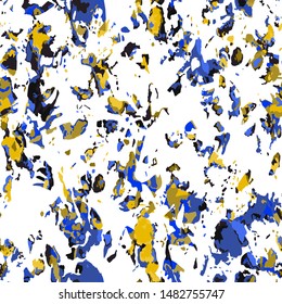 Full Seamless abstract pattern for fabric printing. Soft yellow and blue colored design suitable for printing on women's dress. Endless pattern for evening dress fabric.