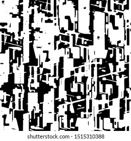 Full Seamless Abstract Pattern. Monochrome Vector. Black and White Dress Fabric Print. Design for Textile and Home Decoration. 
