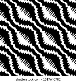 Full Seamless Abstract Pattern. Monochrome Vector. Black and White Dress Fabric Print. Design for Textile and Home Decoration. 