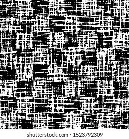 Full Seamless Abstract Pattern. Monochrome Vector. Black and White Dress Fabric Print. Design for Textile and Home Decoration. 