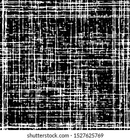 Full Seamless Abstract Pattern. Monochrome Vector. Black and White Dress Fabric Print. Design for Textile and Home Decoration. 