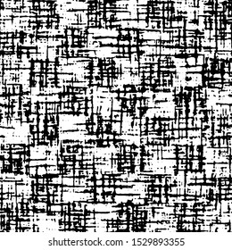 Full Seamless Abstract Pattern. Monochrome Vector. Black and White Dress Fabric Print. Design for Textile and Home Decoration. 