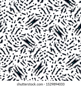Full Seamless Abstract Pattern. Monochrome Vector. Black and White Dress Fabric Print. Design for Textile and Home Decoration. 