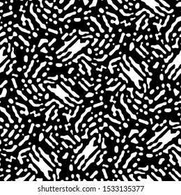 Full Seamless Abstract Pattern. Monochrome Vector. Black and White Dress Fabric Print. Design for Textile and Home Decoration. 