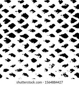 Full Seamless Abstract Pattern. Monochrome Vector. Black and White Dress Fabric Print. Design for Textile and Home Decoration. 