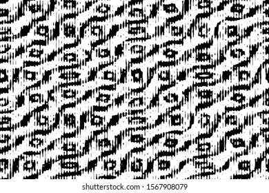 Full Seamless Abstract Pattern. Monochrome Vector. Black and White Dress Fabric Print. Design for Textile and Home Decoration. 