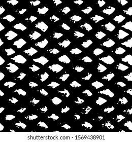 Full Seamless Abstract Pattern. Monochrome Vector. Black and White Dress Fabric Print. Design for Textile and Home Decoration. 