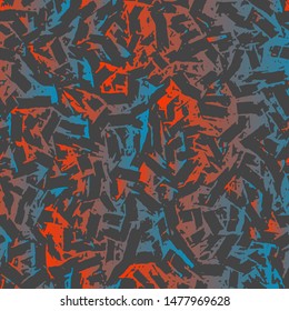 Full seamless abstract pattern vector for decor and textile. Blue and orange design for girls, boys textile fabric printing and wallpaper. Design for fashion and home design background.