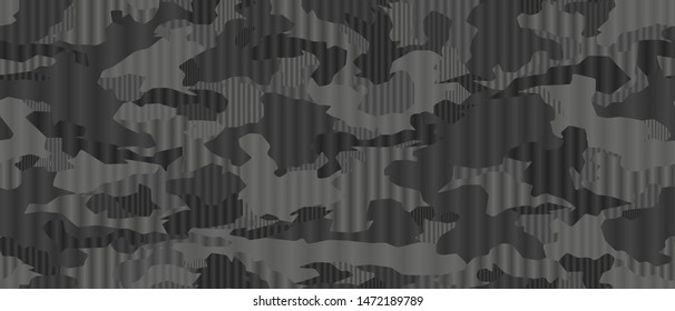 Full Seamless Army Camouflage Pattern Vector. Military Camo Skin for Decor and Textile. Vertical lines Army masking design for hunting textile fabric printing and wallpaper.