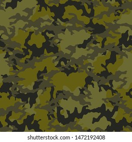 Full Seamless Army Camouflage Pattern Vector. Military Camo Skin for Decor and Textile. Army masking design for hunting textile fabric printing and wallpaper.