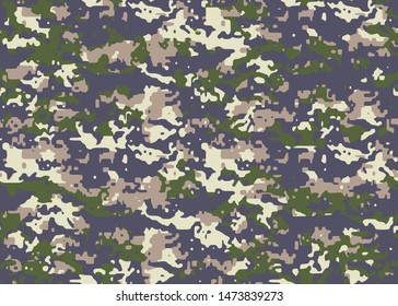 Full Seamless Army Camouflage Pattern Vector. Military Camo Skin for Decor and Textile. Army masking design for hunting textile fabric printing and wallpaper.