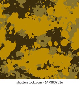 Full Seamless Army Camouflage Pattern Vector. Khaki Military Camo Skin for Decor and Textile. Army masking design for hunting textile fabric printing and wallpaper.