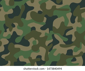 Full Seamless Army Camouflage Pattern Vector. Military Camo Skin for Decor and Textile. Army masking design for hunting textile fabric printing and wallpaper.