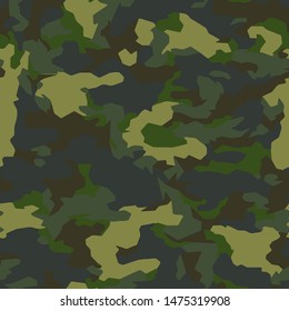 Full Seamless Army Camouflage Pattern Vector. Military Camo Skin for Decor and Textile. Army masking design for hunting textile fabric printing and wallpaper.