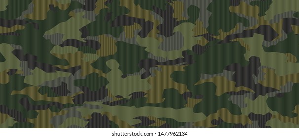 Full Seamless Army Camouflage Pattern Vector. Military Camo Skin for Decor and Textile. Army masking design for hunting textile fabric printing and wallpaper.
