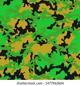Full Seamless Army Camouflage Pattern Vector. Military Camo Skin for Decor and Textile. Army masking design for hunting textile fabric printing and wallpaper.