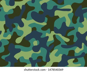 Full Seamless Army Camouflage Pattern Vector. Military Camo Skin for Decor and Textile. Army masking design for hunting textile fabric printing and wallpaper.