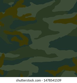 Full Seamless Army Camouflage Pattern Vector. Green yellow Military Camo Skin for Decor and Textile. Army masking design for hunting textile fabric printing and wallpaper.