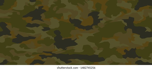 Full Seamless Army Camouflage Pattern Vector. Military Camo Skin for Decor and Textile. Army masking design for hunting textile fabric printing and wallpaper.