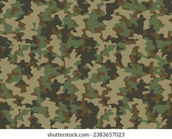 Full Seamless Army Camouflage Pattern Vector. Military Camo Skin for Decor and Textile. Army masking design for hunting textile fabric print and wallpaper.