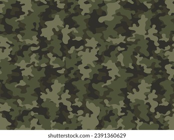 Full Seamless Army Camouflage Pattern Vector. Military Camo Skin for Decor and Textile. Army masking design for hunting textile fabric print and wallpaper.