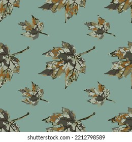 Ilustración retro de patrón floral de otoño sin fisuras. Diseño vintage de hoja de árbol para impresión de tela. Adecuado para el uso de la moda.