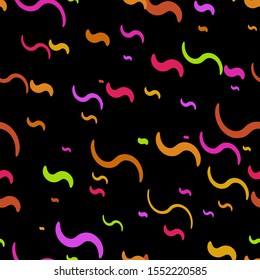 Full Seamless Background with Stripes Colorful Curved Lines Vector. Texture with Vertical Abstract Brush Strokes.