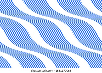 Full Seamless Background with waves lines Vector. Blue texture with vertical wave lines. Vertical lines design for fashion and decor fabric print.