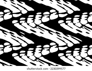 Full seamless black white texture pattern vector. Design for textile fabric print and wallpaper. Grunge vintage illustration model.